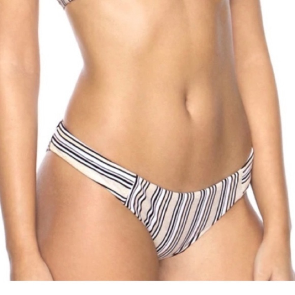 NWT PQ Swim Harbour stripe hipster teeny bikini bottom size medium